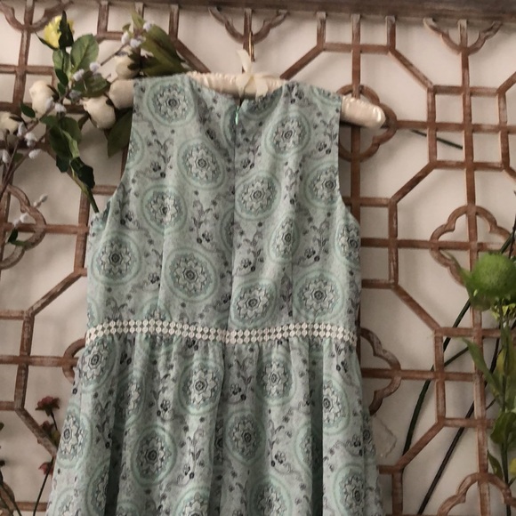 Loft sea green sleeveless dress with lace detail - Picture 15 of 16